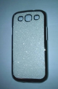 Луксозен твърд гръб Samsung Galaxy S3 i9300 / S3 Neo I9301 бял брокат
